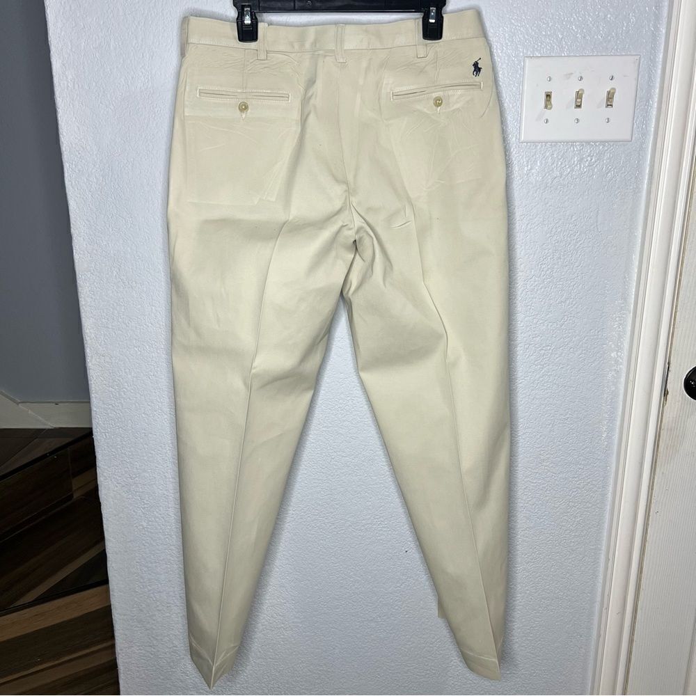 Polo by Ralph Lauren Preston Pant Kaki Tan Cotton Men Dress Pant Size 34/30 - Picture 3 of 14